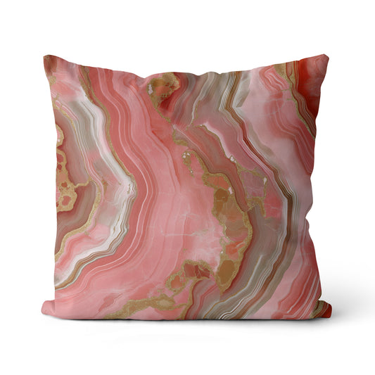 22x22" Cotton/Linen Pillow - Geode-Salmon